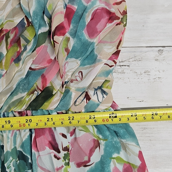 Torrid Floral Asymmetrical Dress - Pink and Green - Picture 5 of 16